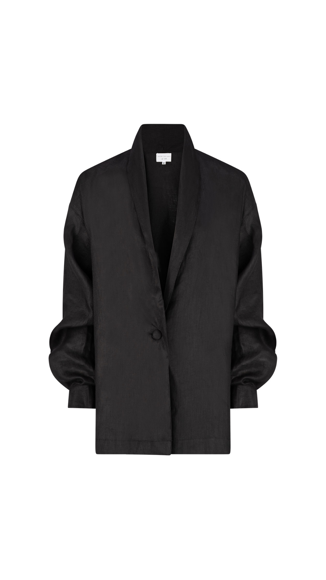 Lara Linen Shirt Blazer - Black