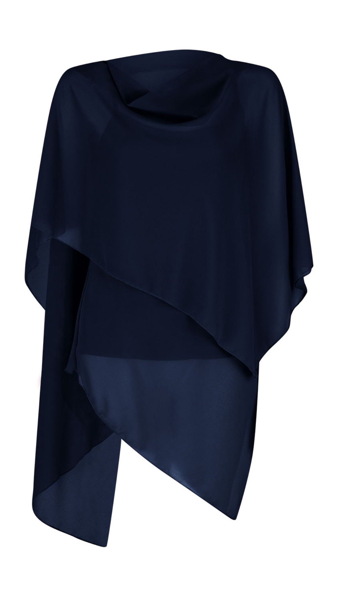 Daisy Chiffon Flowing Top - Navy