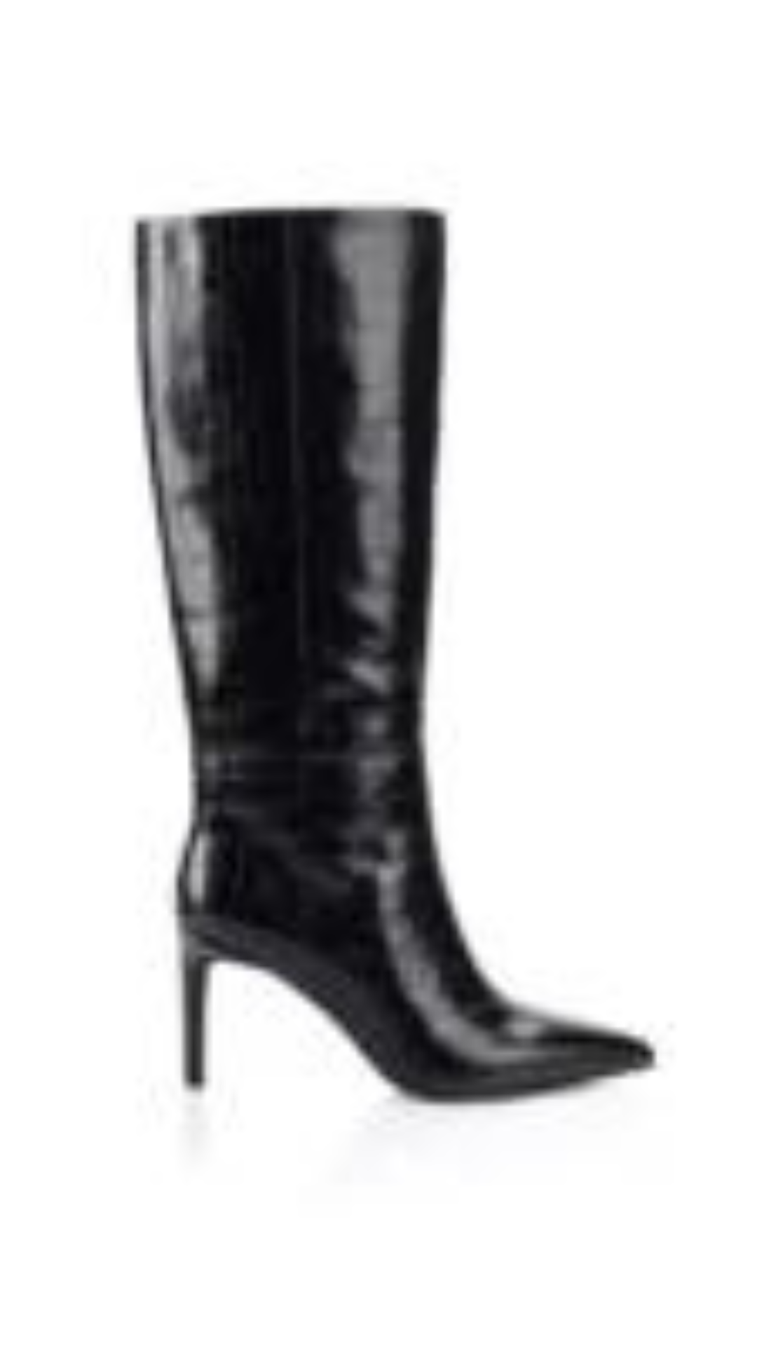Lana Wilkinson - Huw Croc Embossed Boots - Black