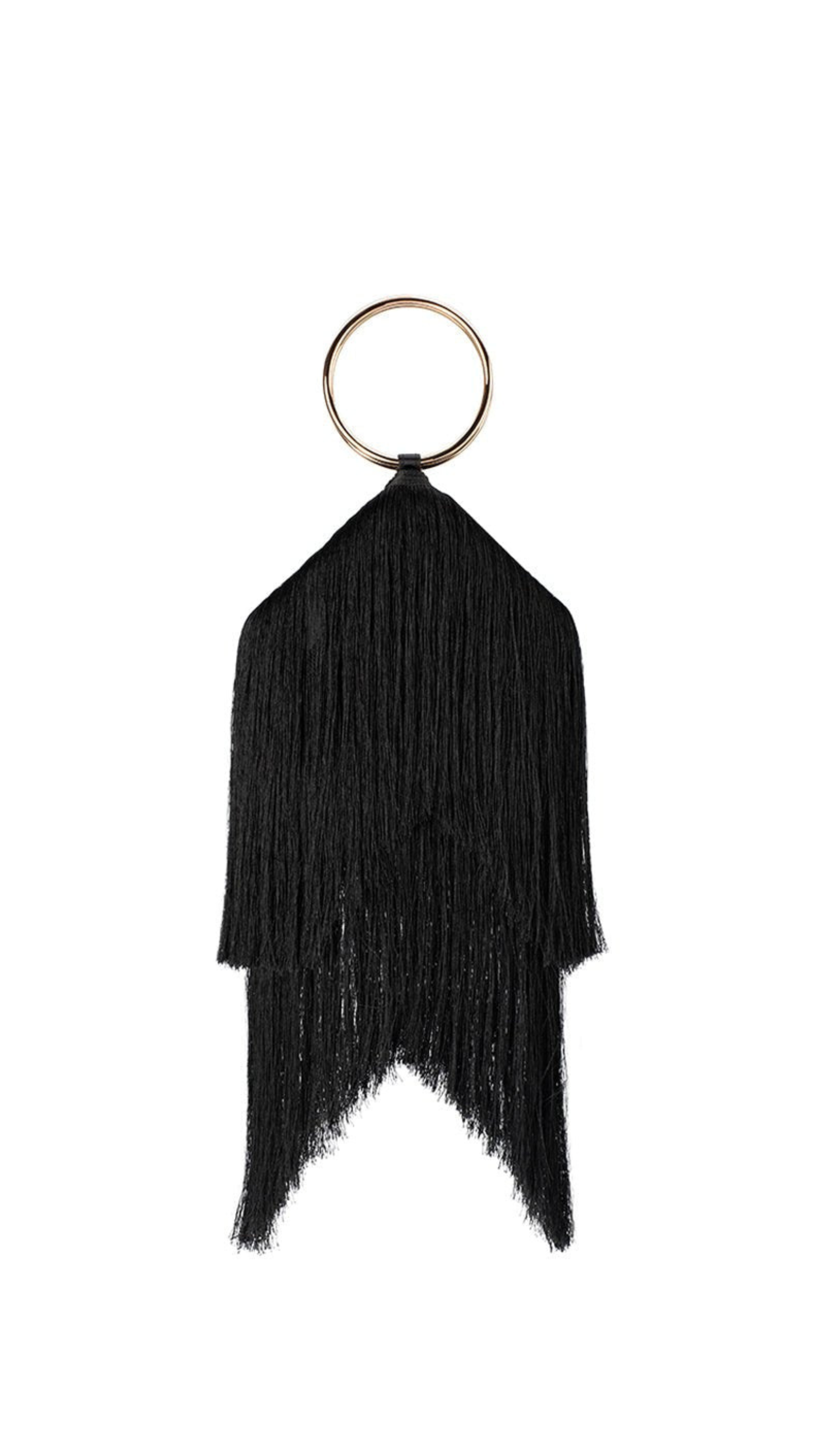 Olga Berg - Jamie Fringed Bag - Black