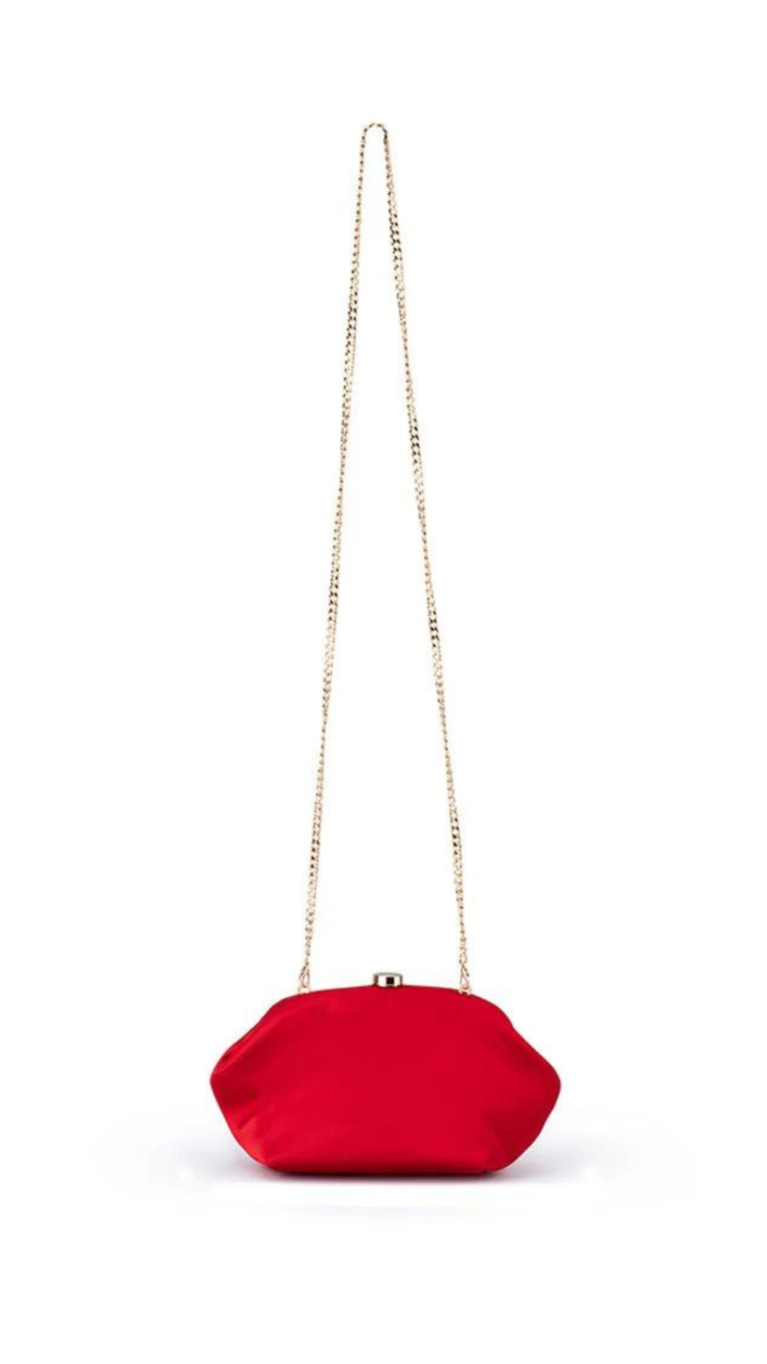 Olga Berg Karina Satin Clutch - Red