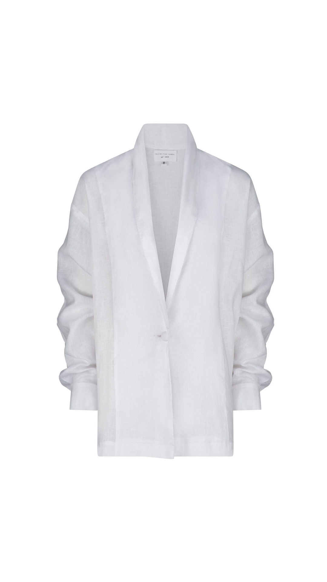 Lara Linen Shirt Blazer - White