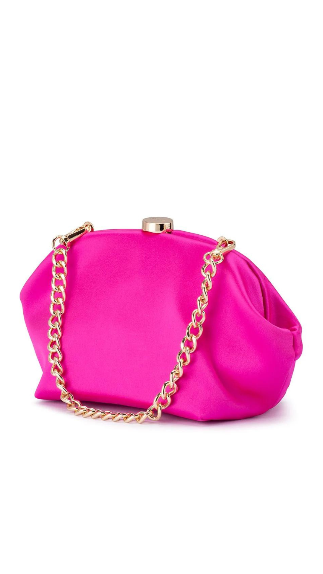 Olga Berg Karina Satin Clutch - Fuchsia