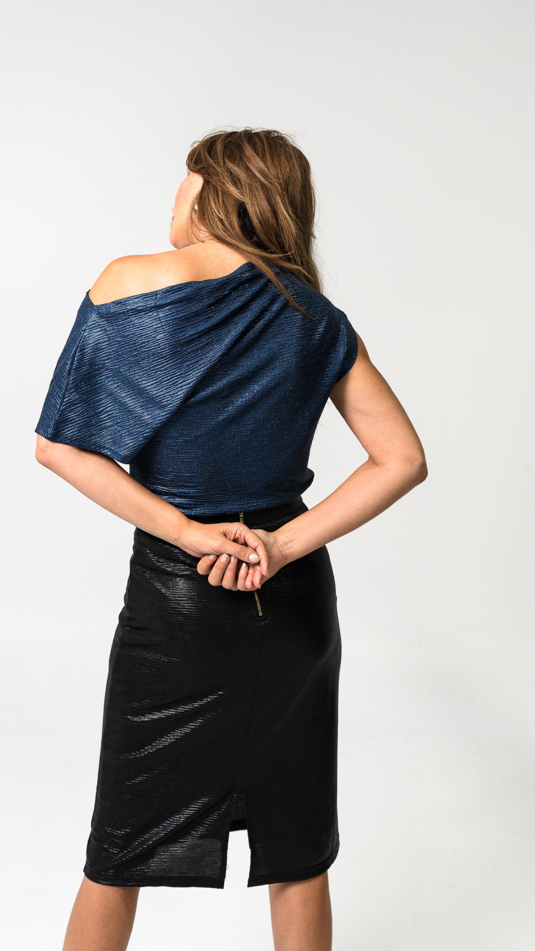 Bette Metallic Top - Blue