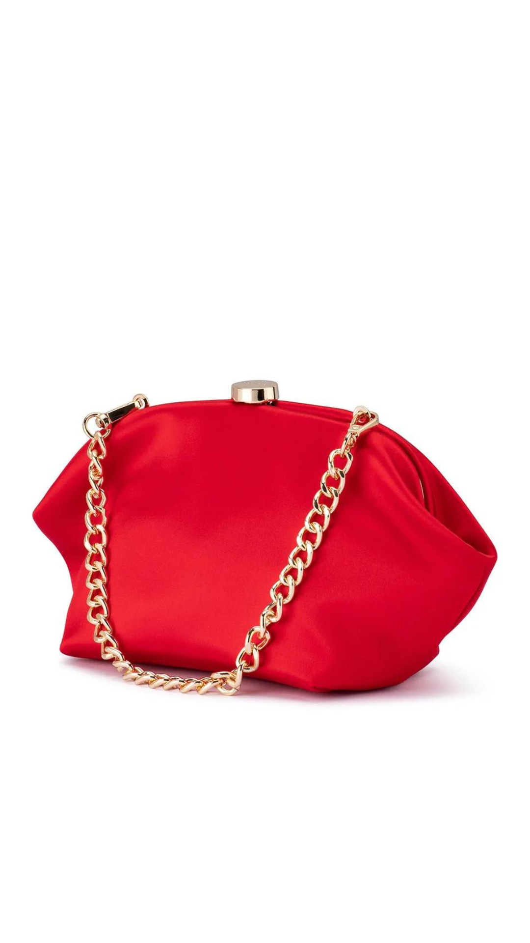 Olga Berg Karina Satin Clutch - Red