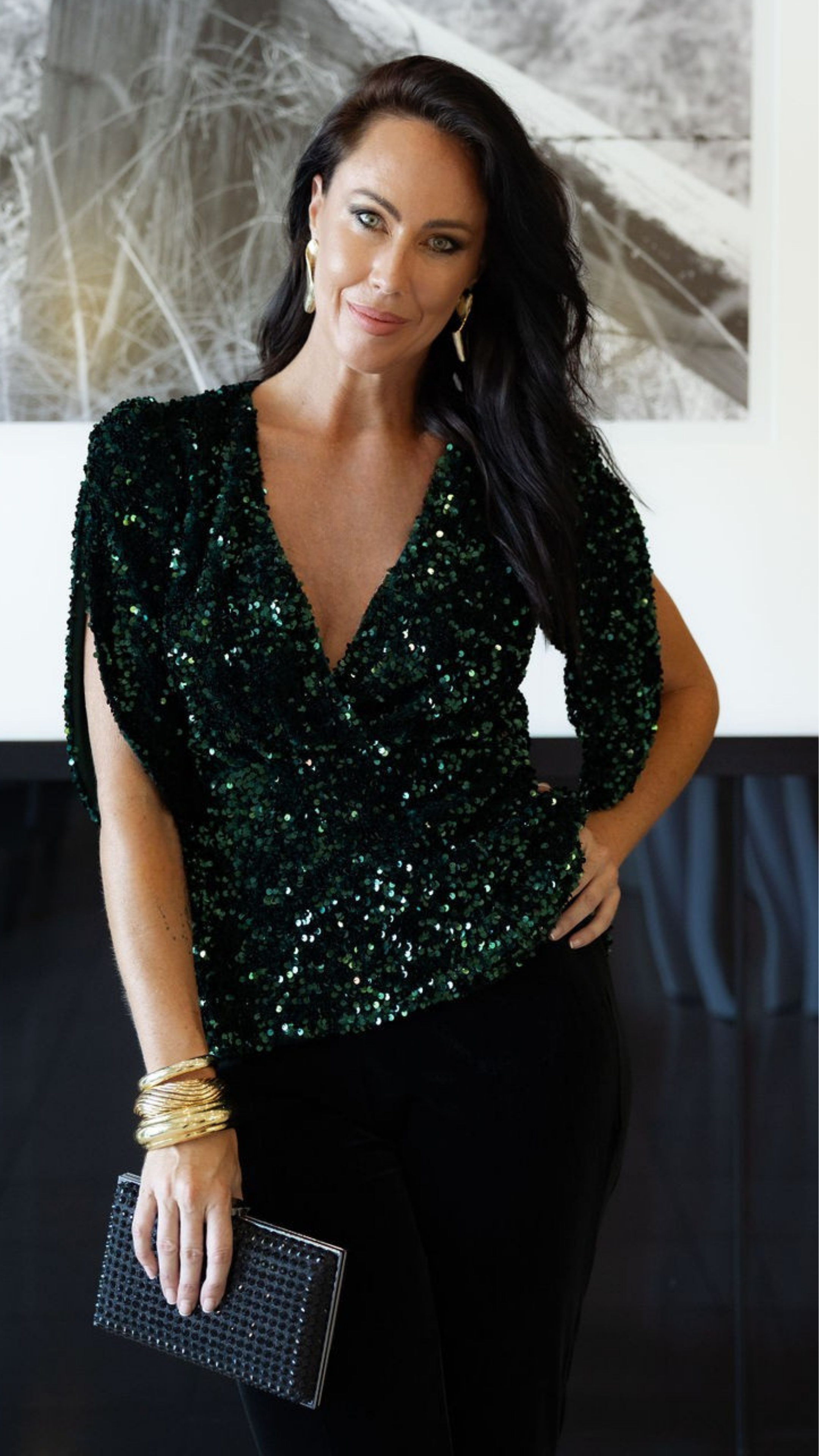 CTL Sequin Events Top - Emerald