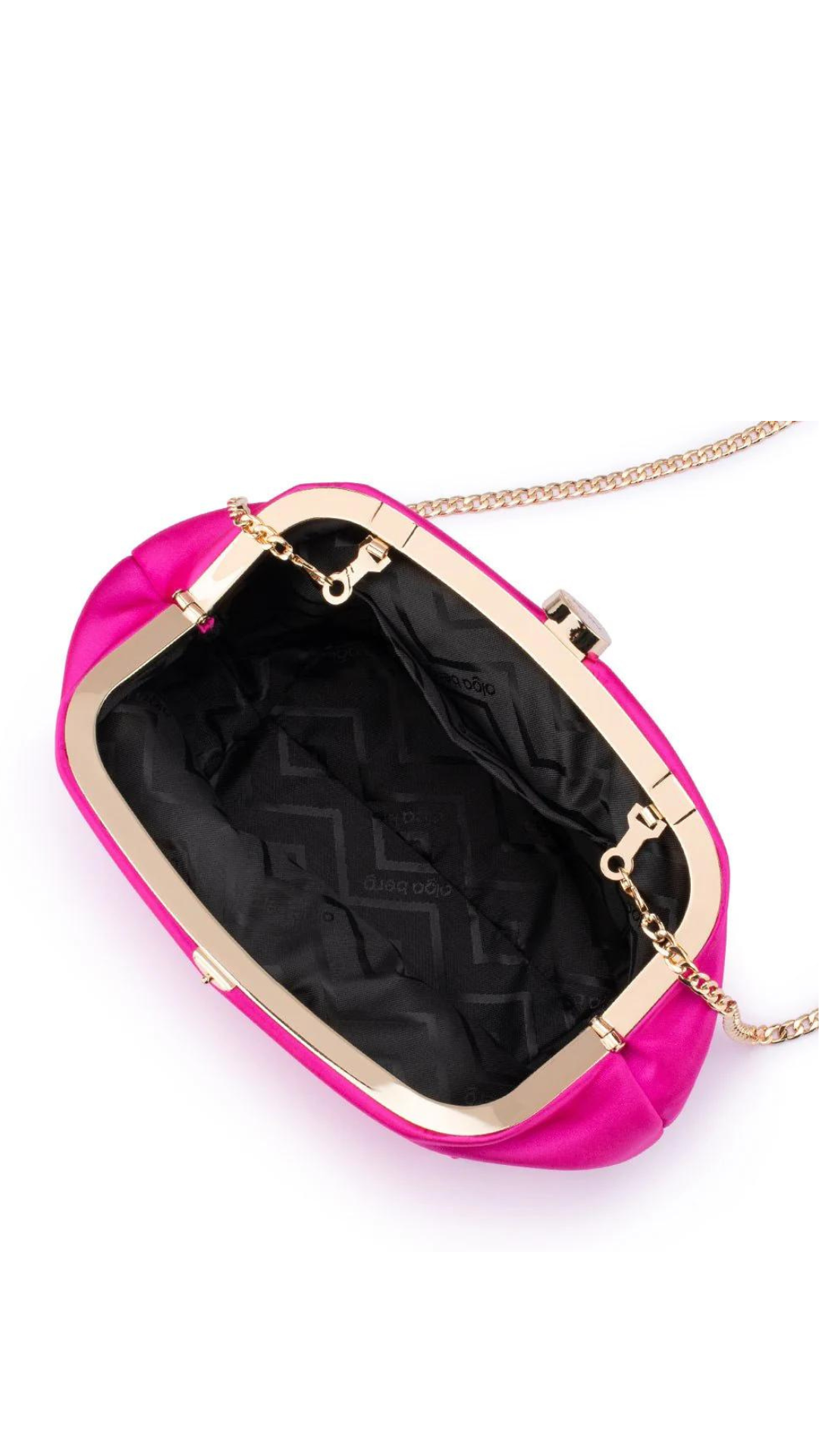 Olga Berg Karina Satin Clutch - Fuchsia