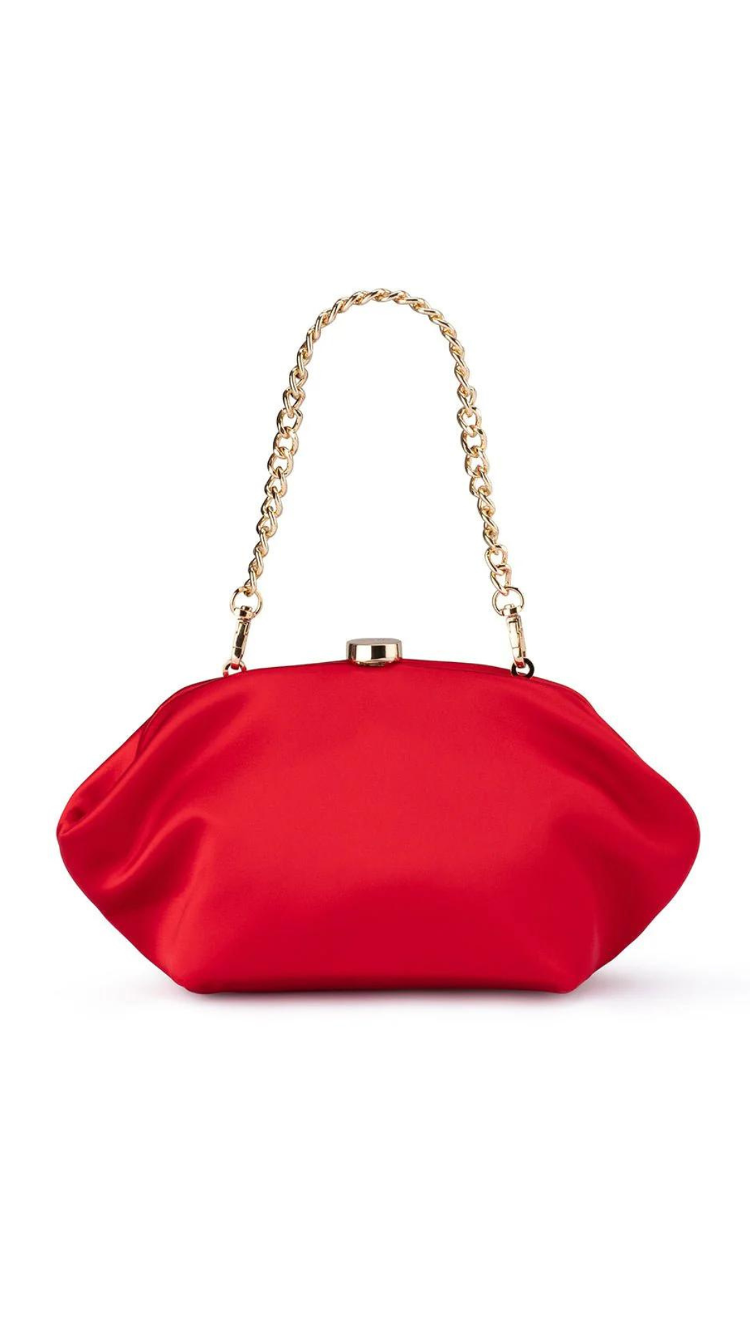 Olga Berg Karina Satin Clutch - Red