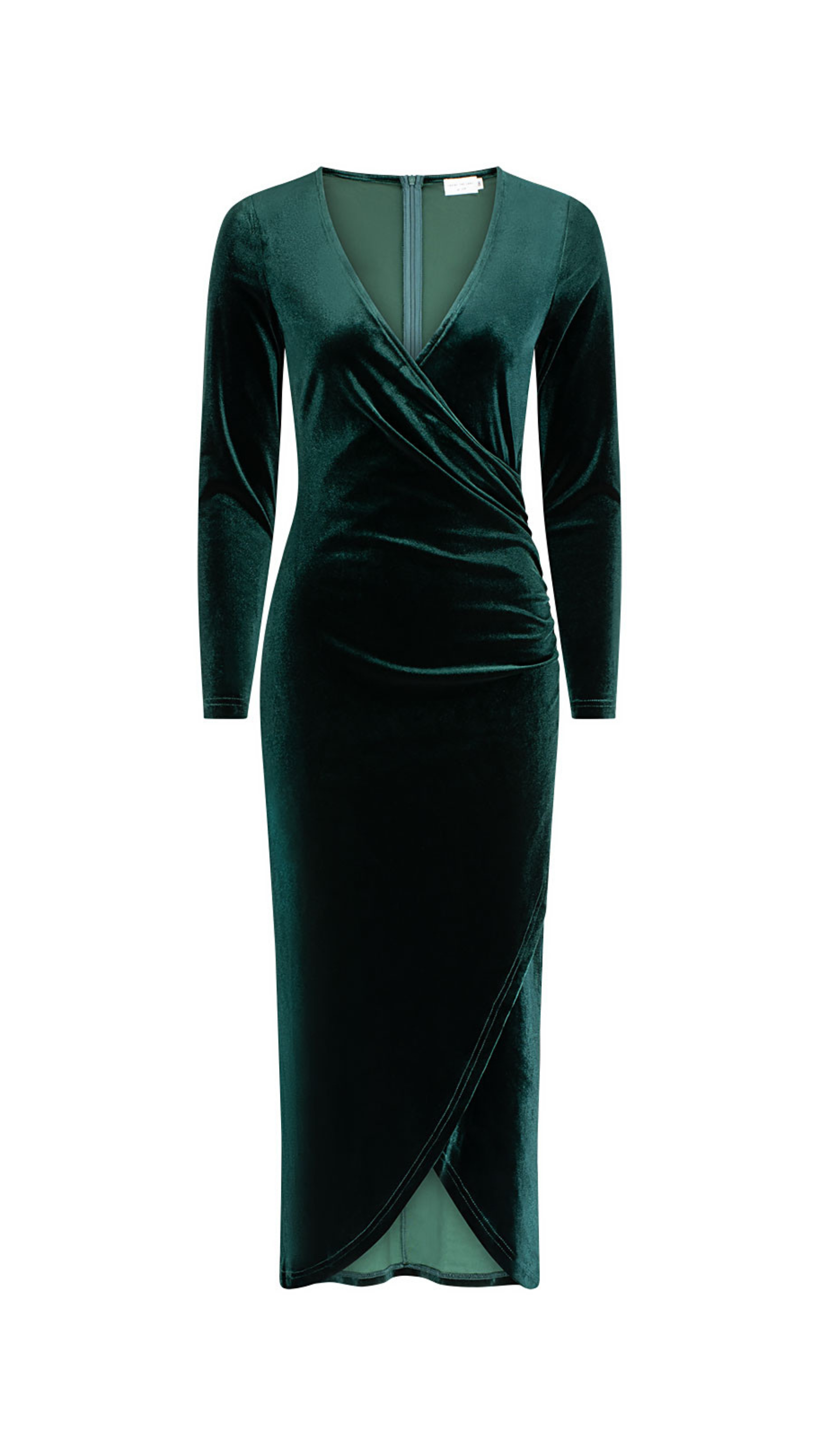 Romantic Edge Stretch Velvet Dress - Emerald